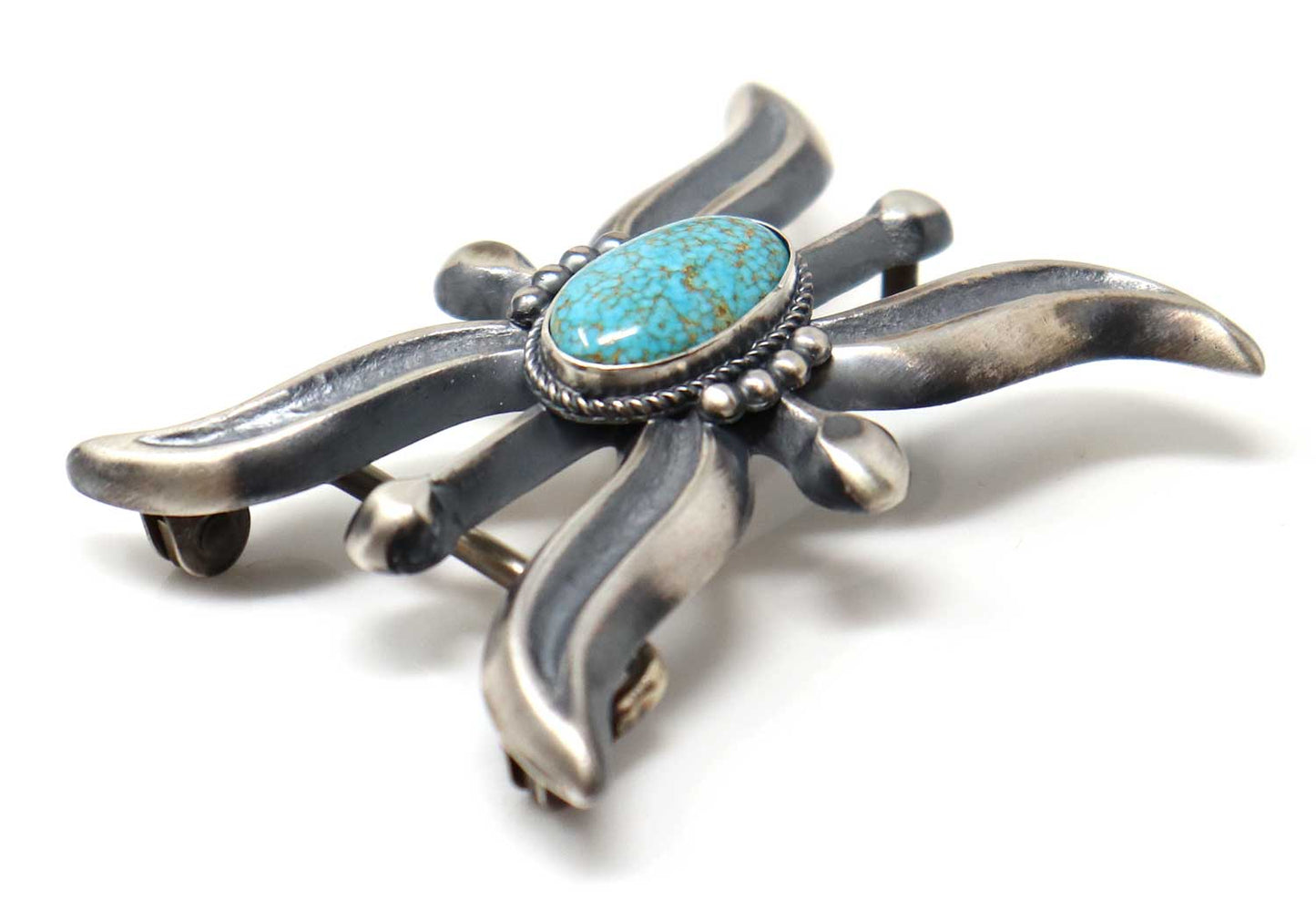 Turquoise & Silver Cast Buckle by Harrison Bitsui