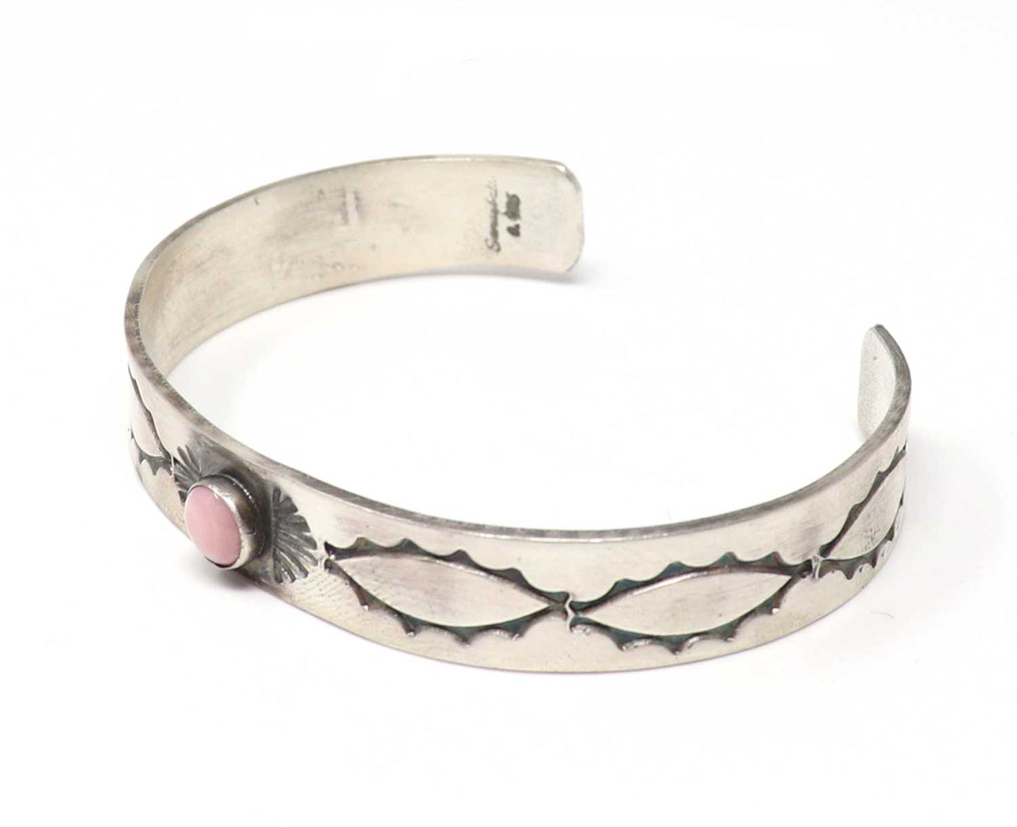 Sterling Silver & Pink Conch Shell Bracelet