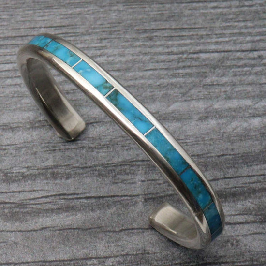 Turquoise Inlay Bracelet by Larry Loretto