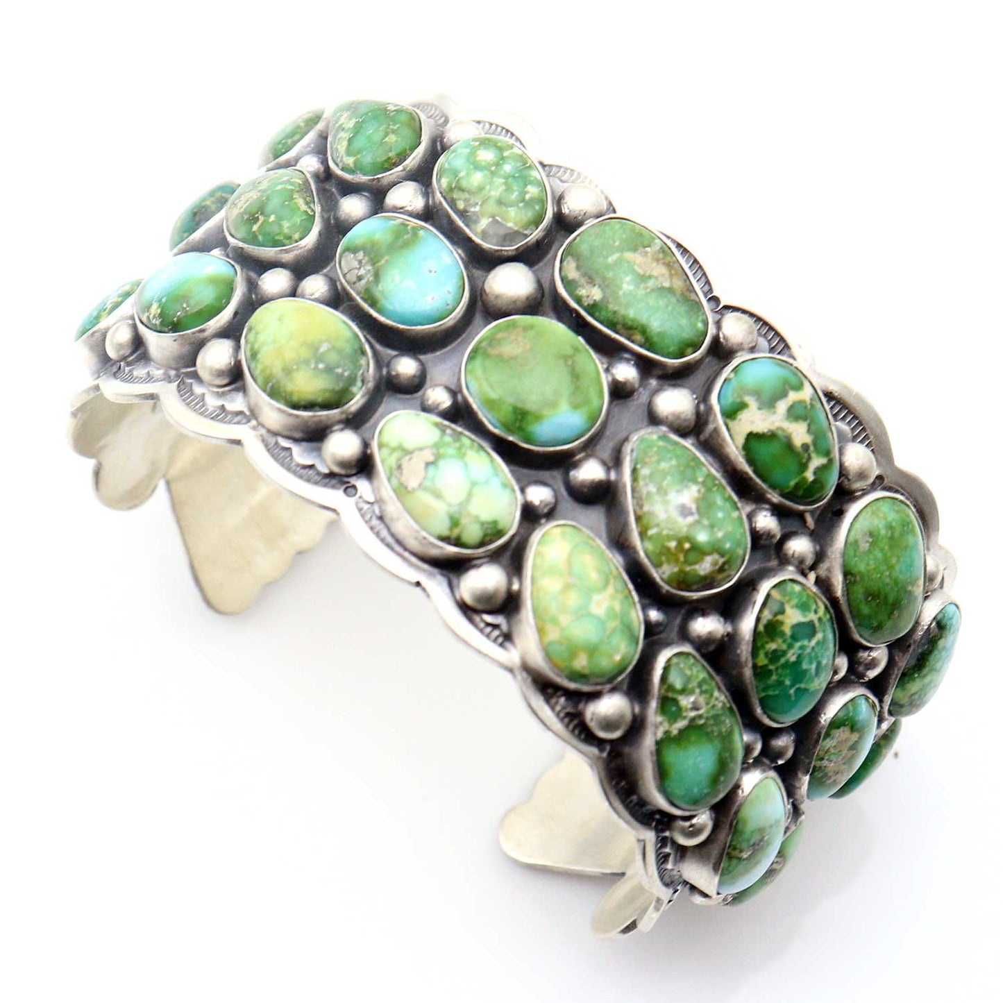 Tom Lewis Silver Cuff With Sonoran Gold Turquoise