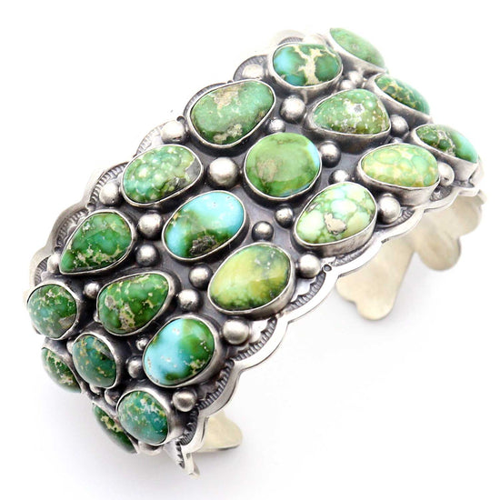 Tom Lewis Silver Cuff With Sonoran Gold Turquoise