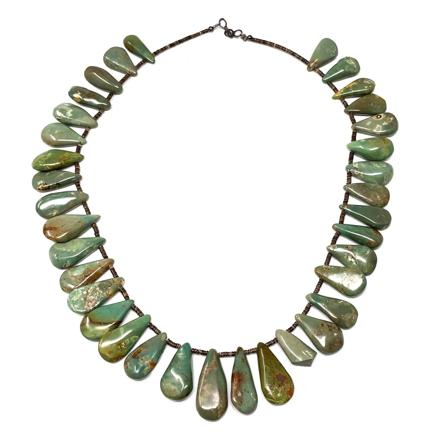 18" Green Turquoise Tab Necklace