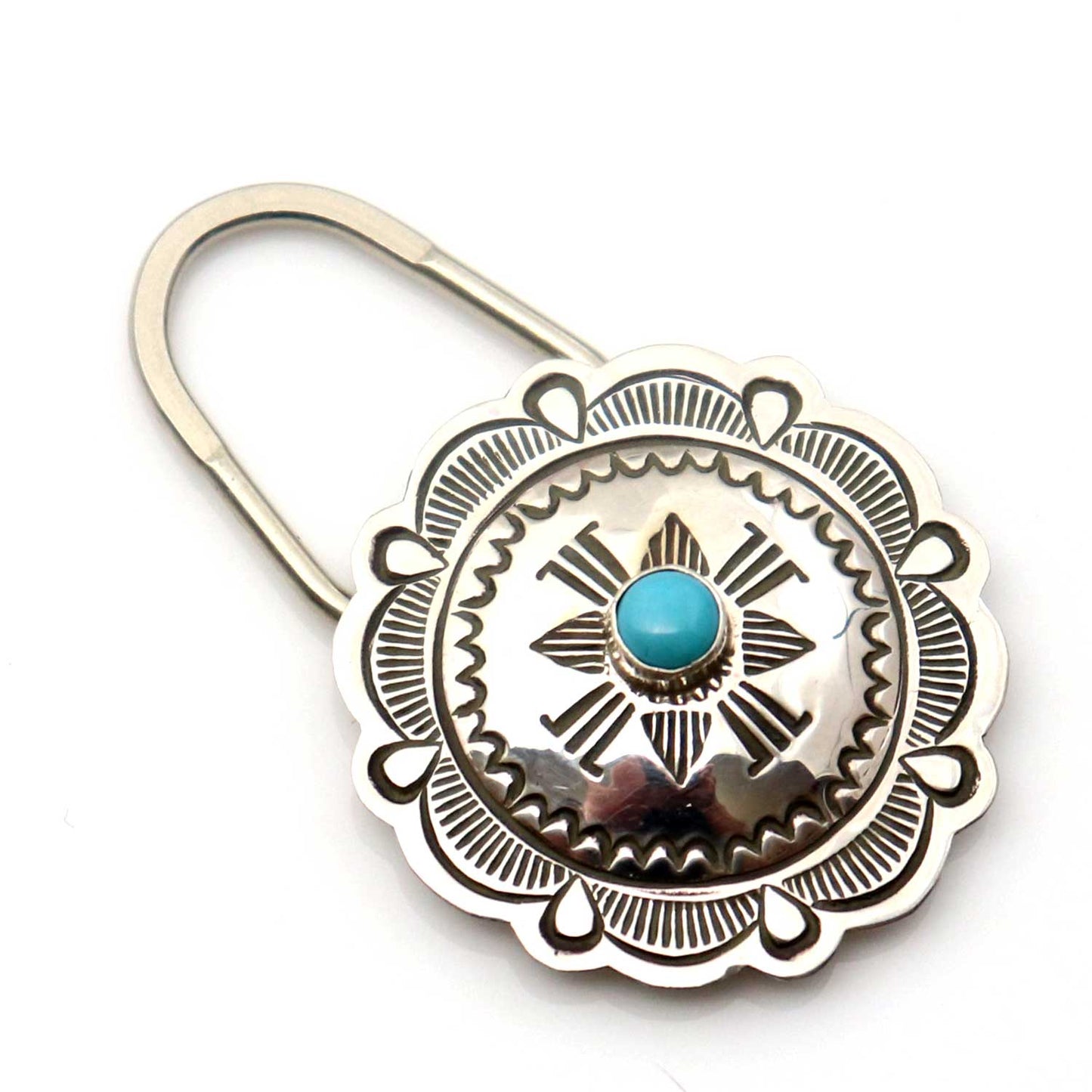 Silver & Turquoise Key Ring By Blackgoat