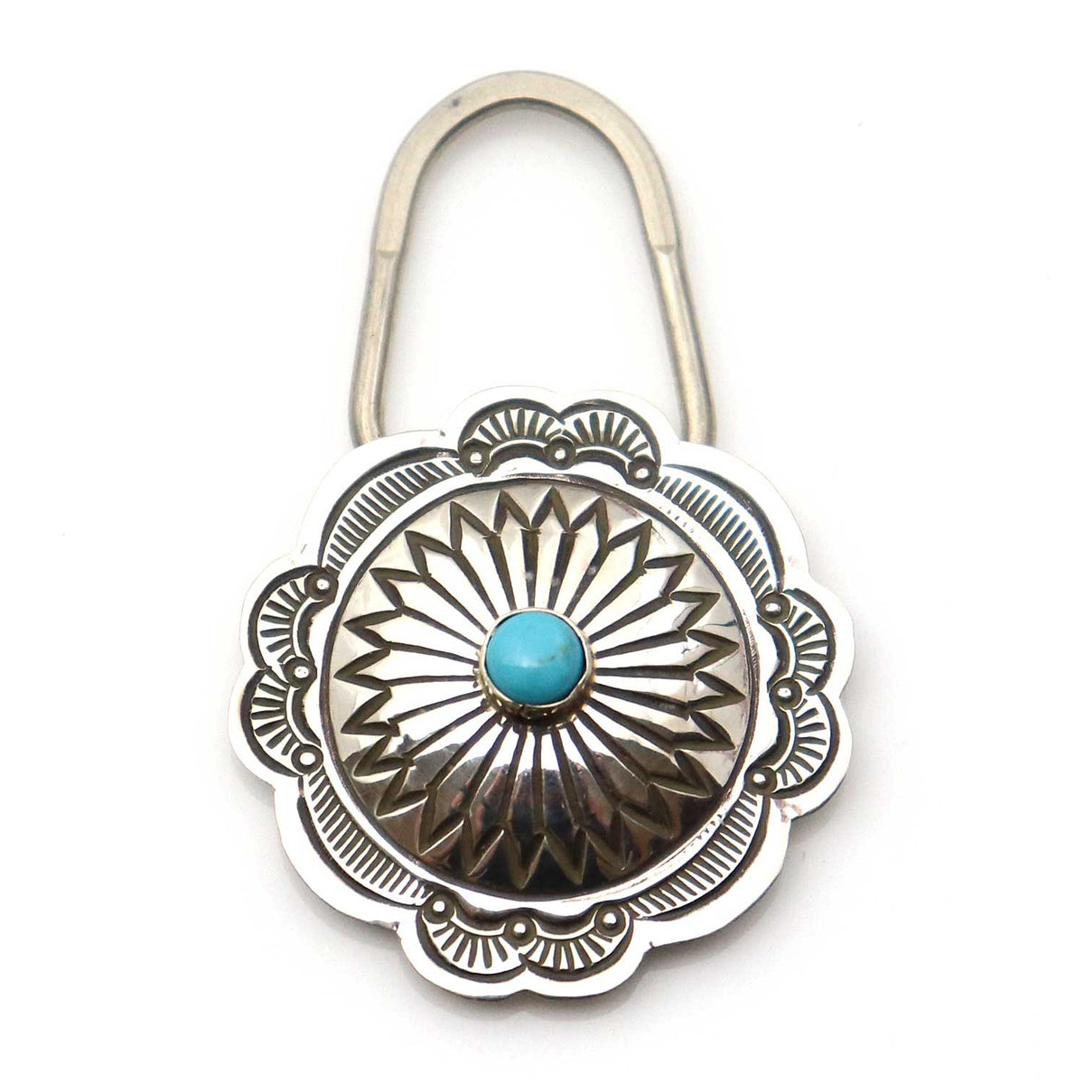 Silver & Turquoise Key Ring By Blackgoat Indian Traders (L7 Enterprises)