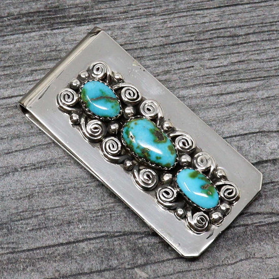 3 Stone Turquoise Money Clip by Jan Mariano