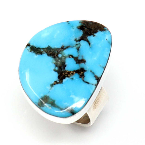 Kingman Turquoise Adjustable Ring by Milton Lee