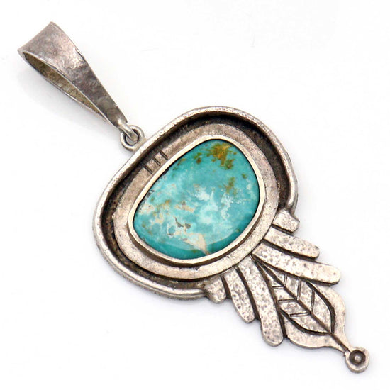 Cast Sterling Silver Royston Turquoise Pendant