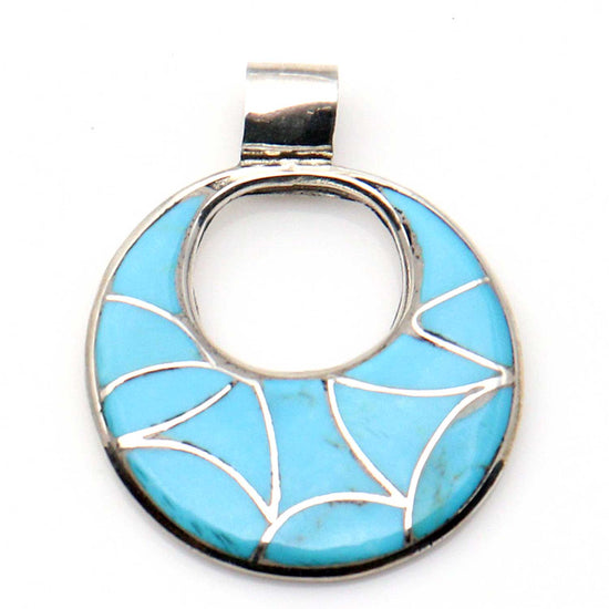 Zuni Turquoise Inlay Pendant by Lucio