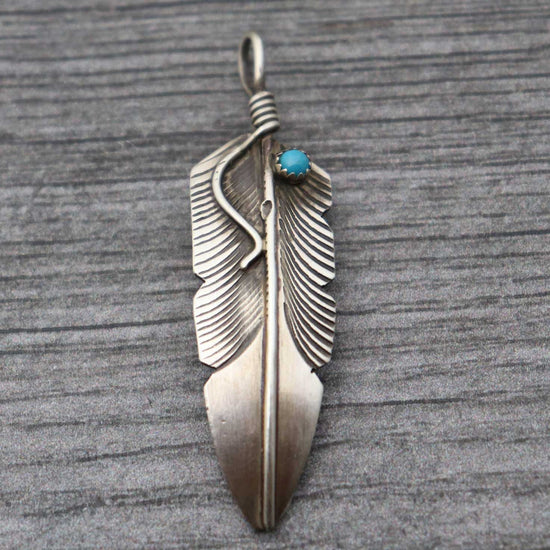 2" Feather Pendant by Chris Charley