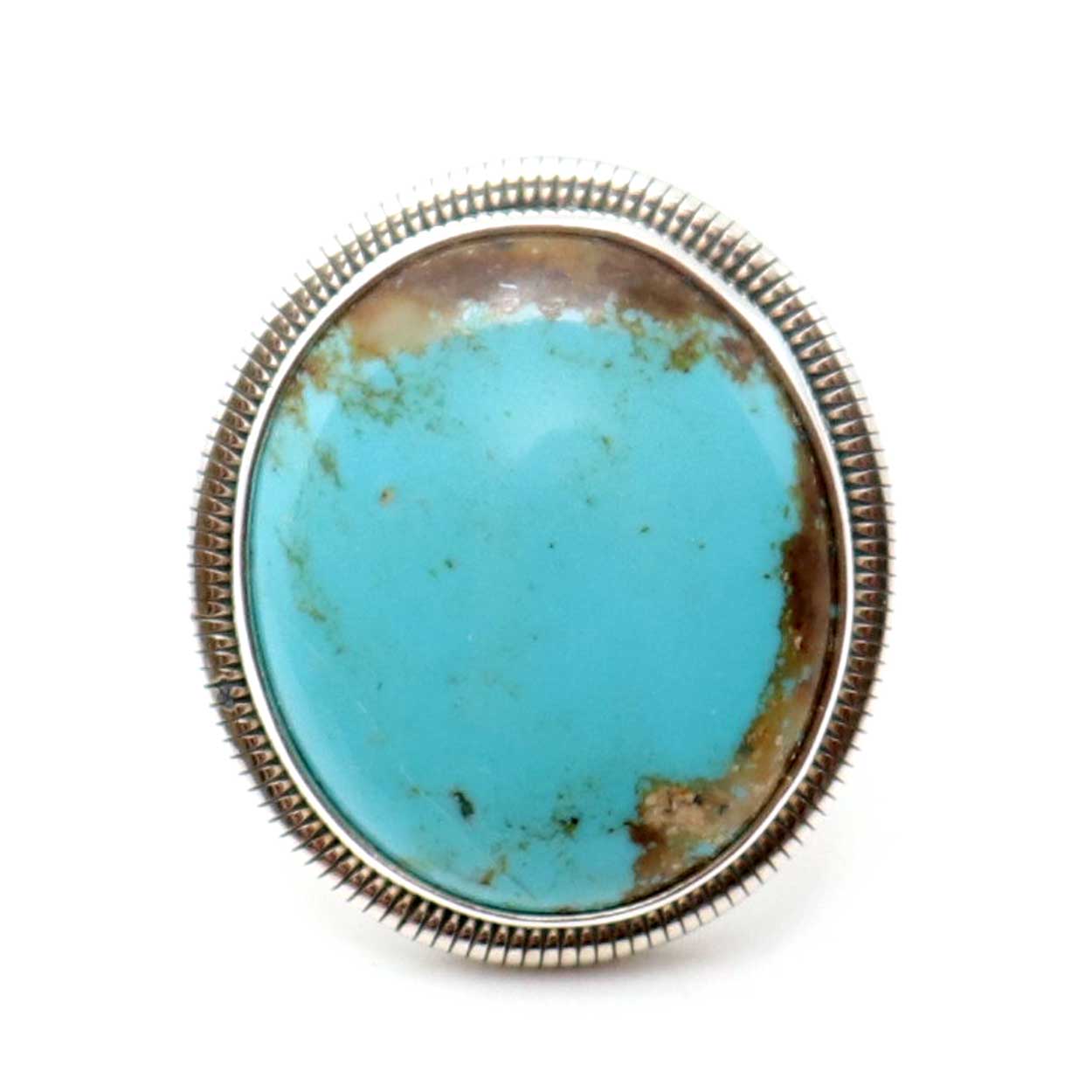 Turquoise & Sterling Silver Ring By Navaho Artist T Benally