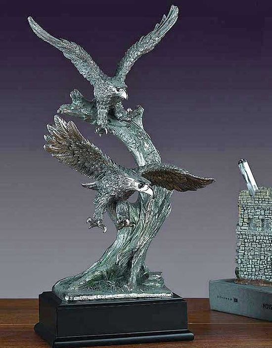 13.5" Two Pewter Eagles