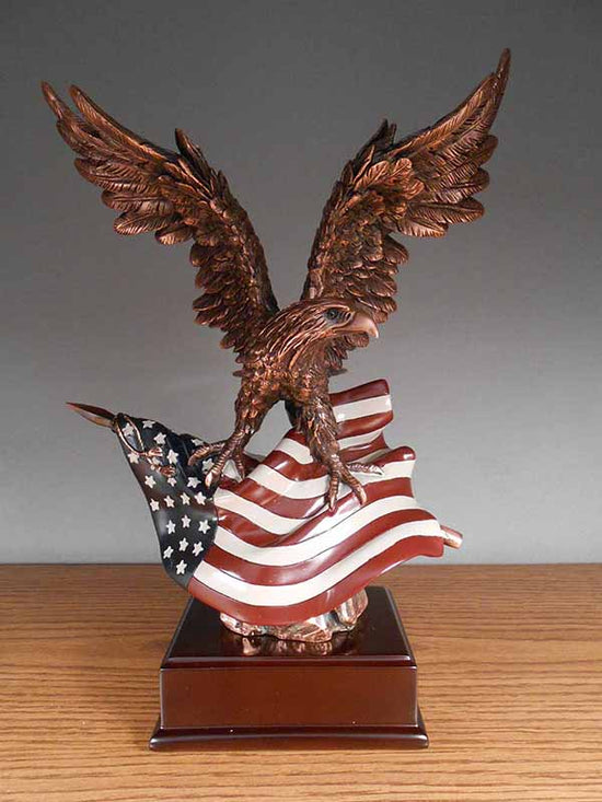 13" Eagle with American Flag