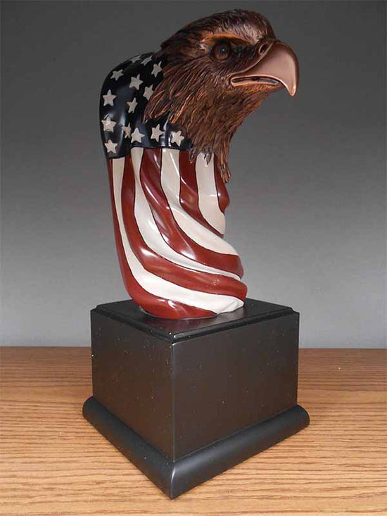 Large Eagle Bust Wrapped in American Flag
