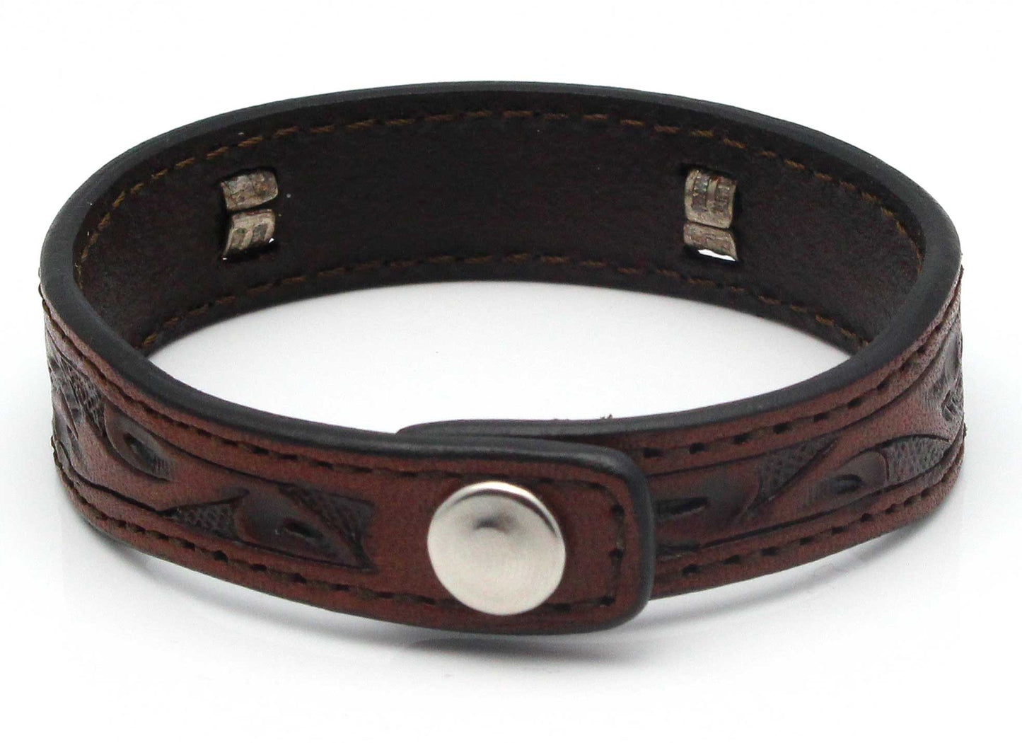 Leather Bracelet with Multi Color Horse Hair