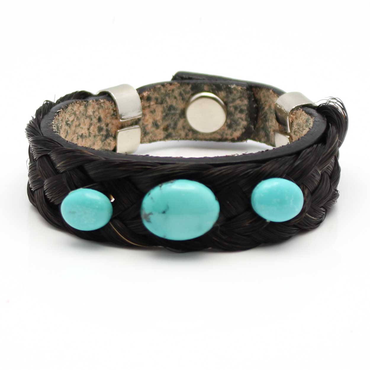 Black Braided Horse Hair Bracelet With Turquoise
