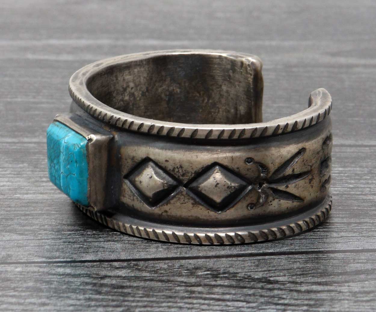 Ingot Bracelet Featuring Kingman Turquoise by Mike French