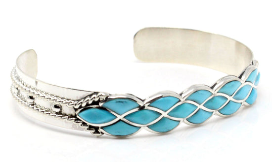 Zuni Turquoise Inlay Bracelet by Derrick & Lorelia Chavez