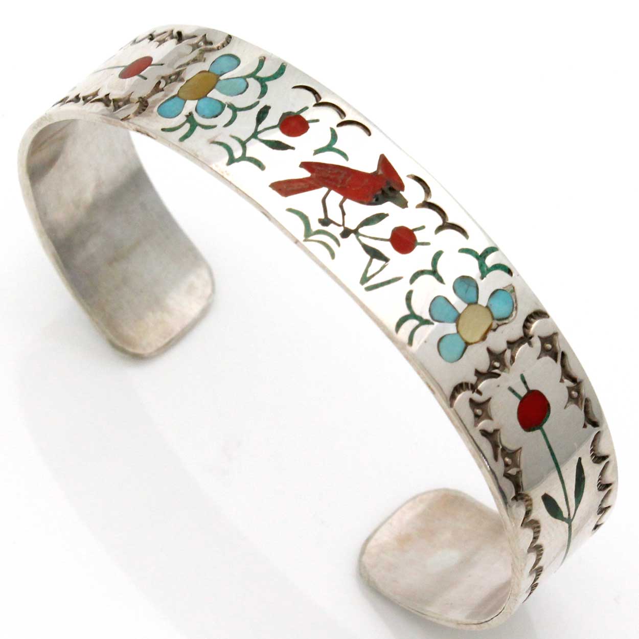 Intricately Inlaid Zuni Cardinal Bracelet By Guardian