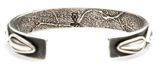 Navajo Applique Silver Cast Bracelet