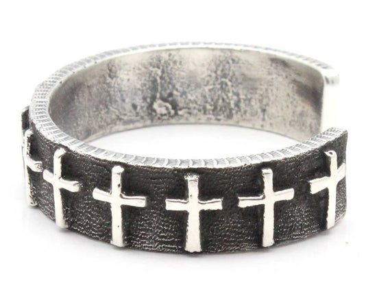 Silver Cross Cast Bracelet by Ernest Rangel