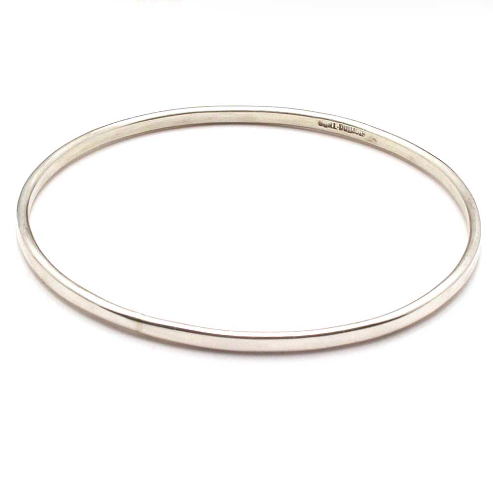 Rectangular Wire Sterling Silver Bangle