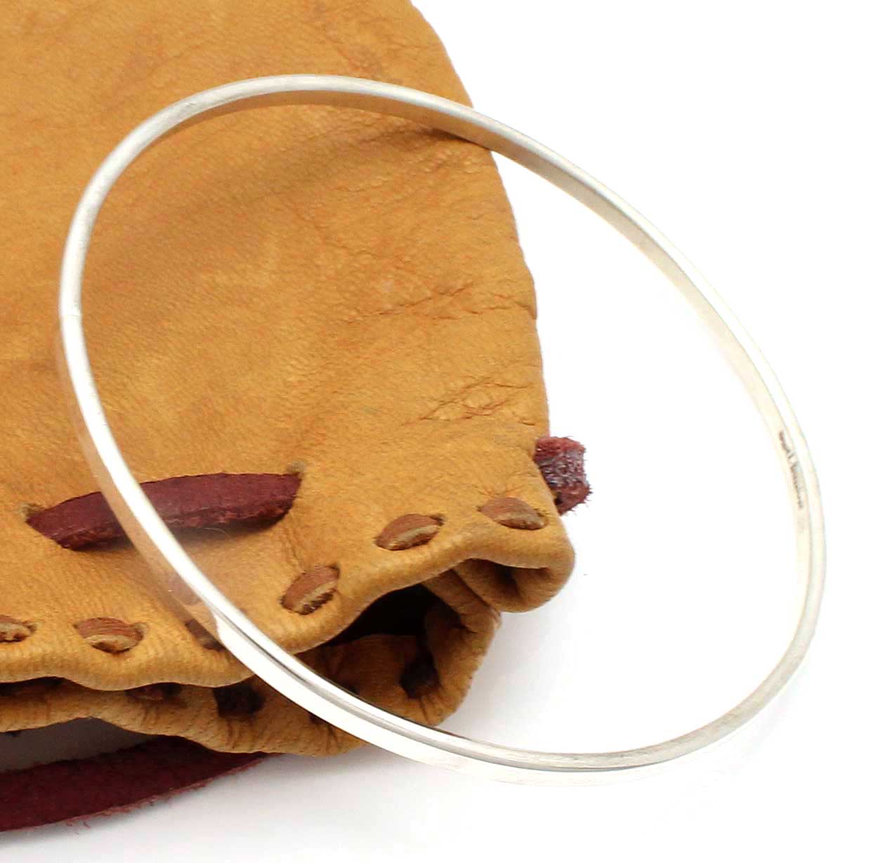 Rectangular Wire Sterling Silver Bangle