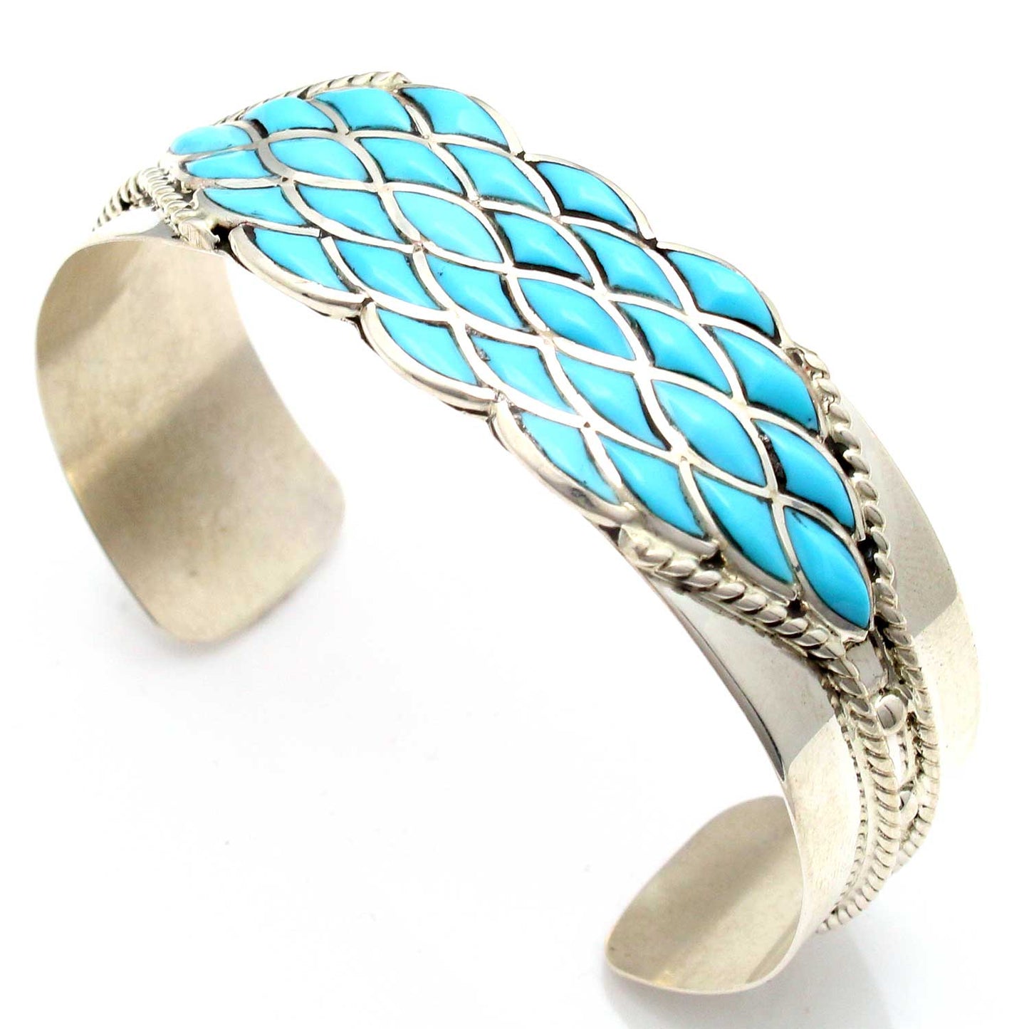 Zuni Turquoise Channel Inlay Bracelet by Chavez