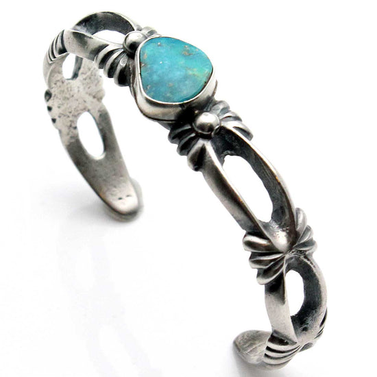 Cast Bracelet with Pilot Mountain Turquoise by Harrison Bitsui