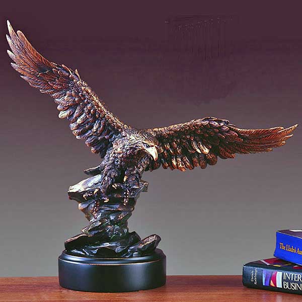 17" Bronze Eagle Statues