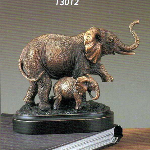 6" Bronze Elephant with baby