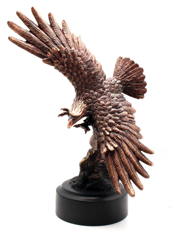 Bronze American Bald Eagle Soaring Through The Sky