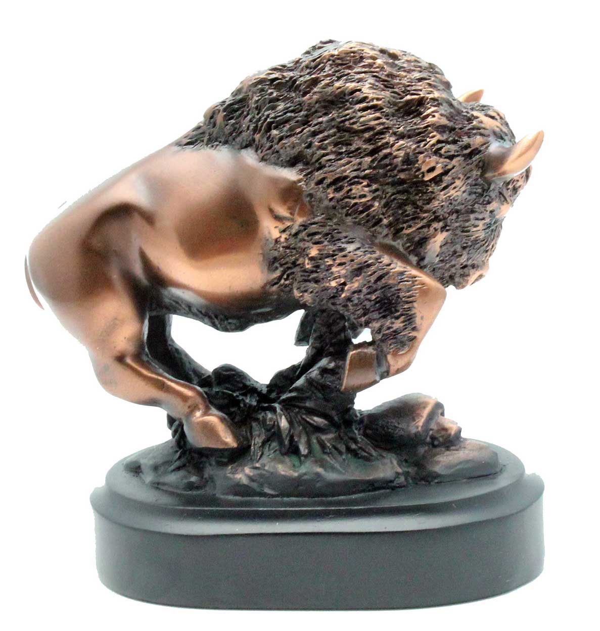 Small Charging Bronze Buffalo