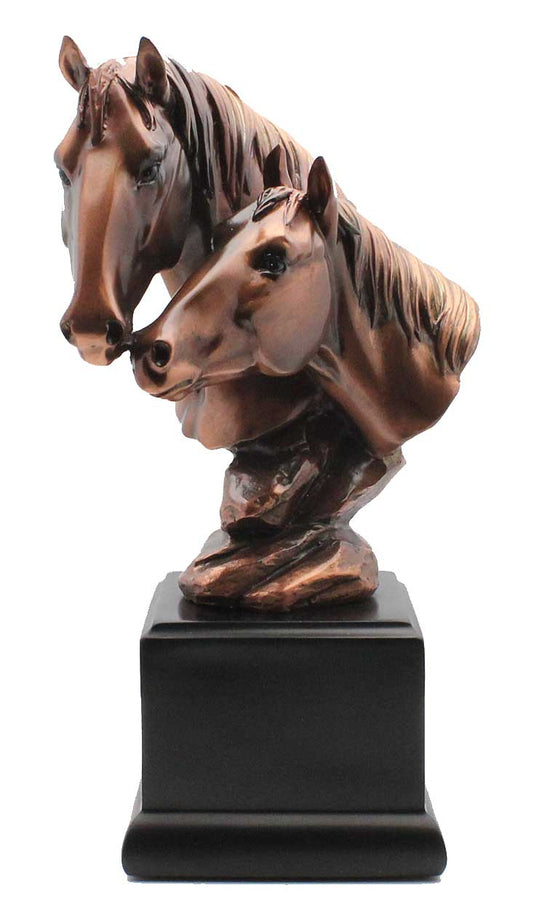2 Bronze Horse Head Statue - Figurine