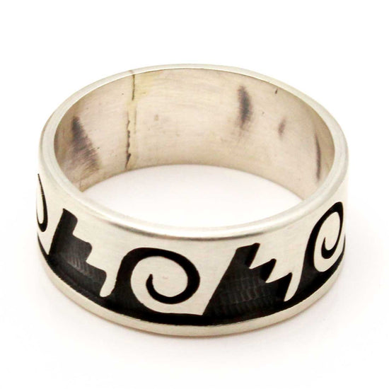 3/8" Hopi Band Ring (Water & Clouds)-Multiple Sizes