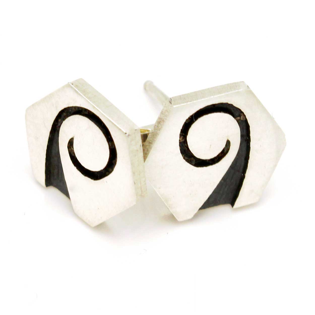 3/8" Hexagon Hopi Earrings - Water