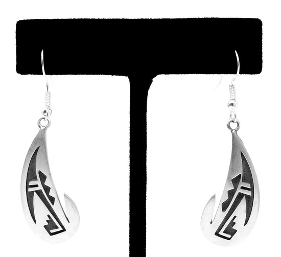 1 3/8" Hopi Sterling Silver Earrings - Clouds