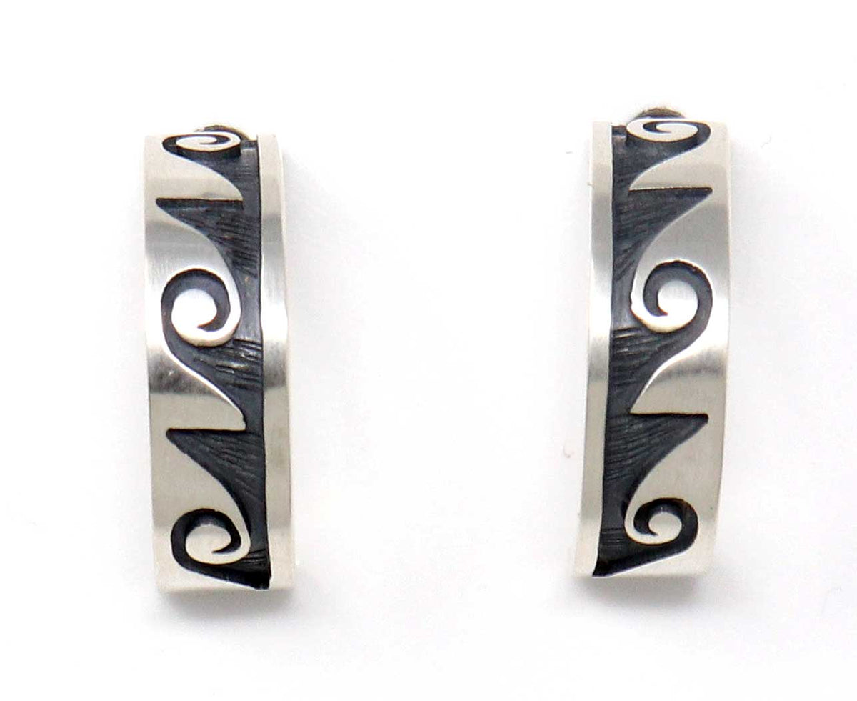 Hopi Clouds And Water Hoop Earrings Indian Traders L7 Enterprises 