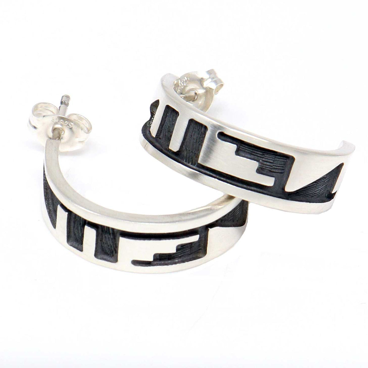 Hopi Clouds And Water Hoop Earrings Indian Traders L7 Enterprises 