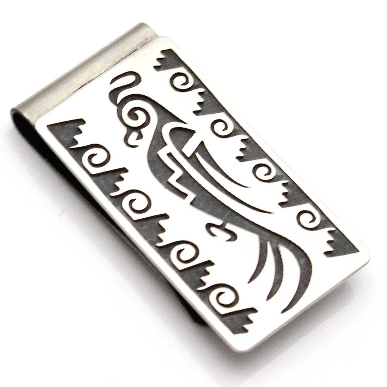 Hopi Silver Money Clip - Parrot & Waves Water