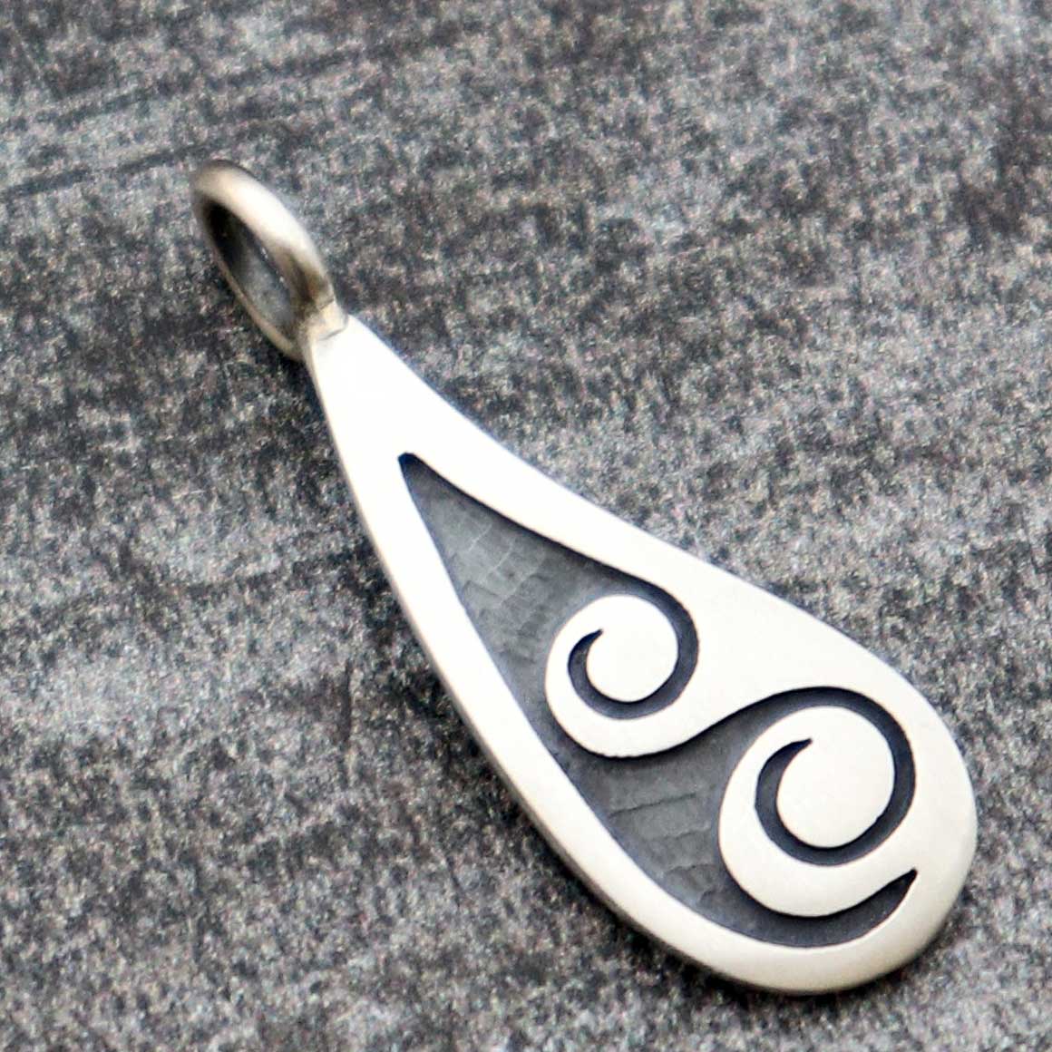 1" Hopi SS Overlay Waves or Water Pendant