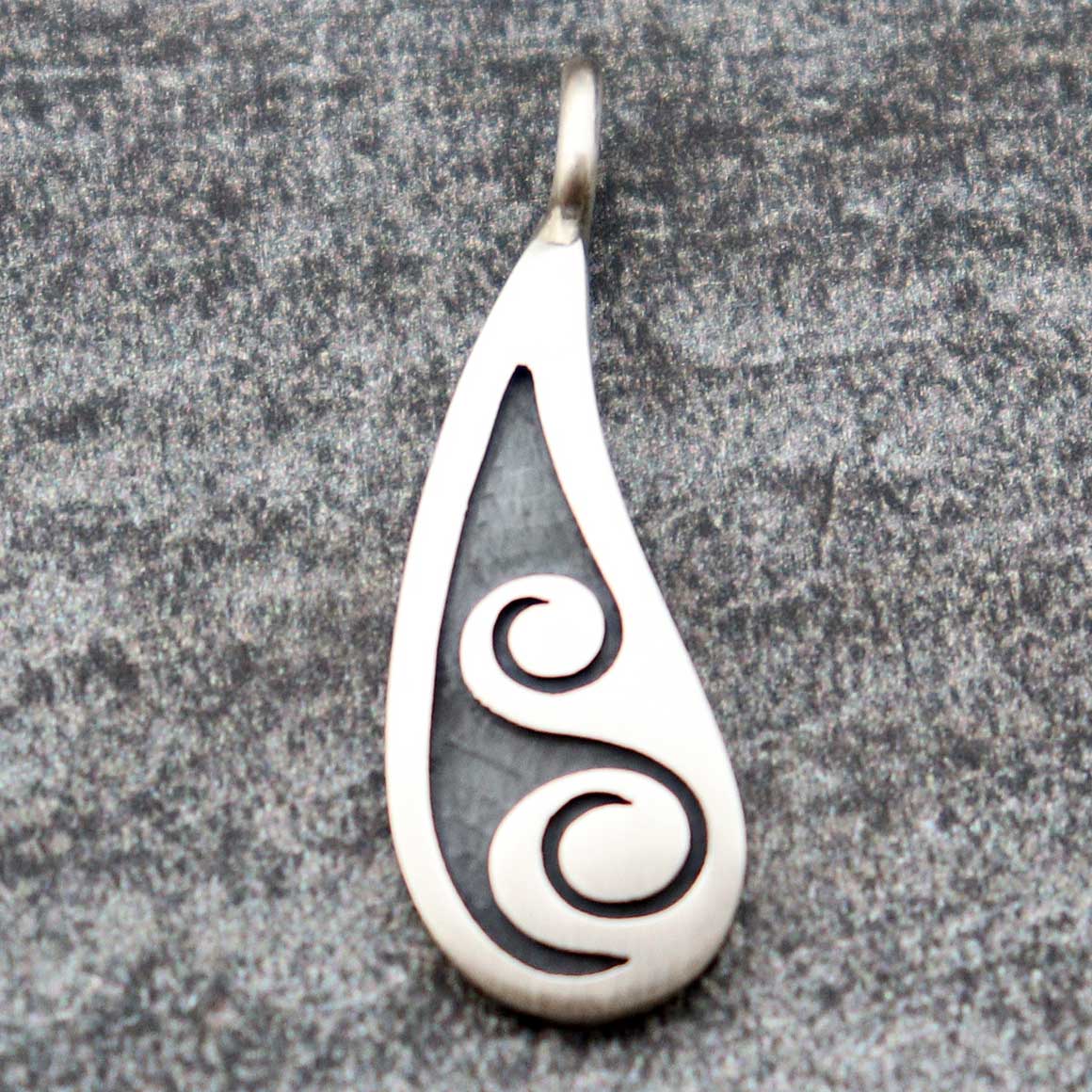 1" Hopi SS Overlay Waves or Water Pendant