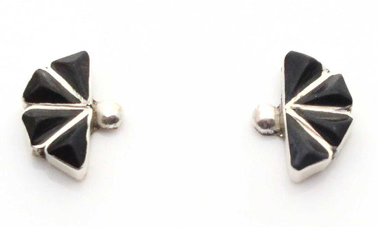 Zuni Onyx Channel Inlay Earrings by Quewtawki