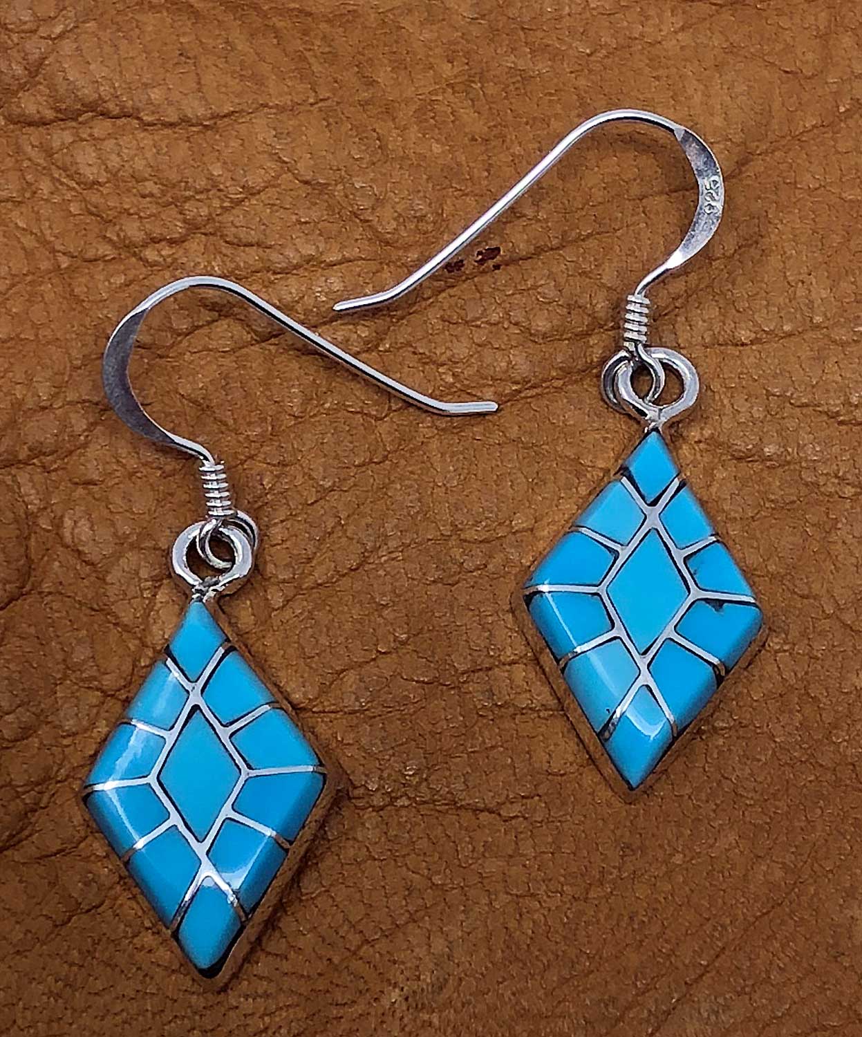 Zuni Turquoise Inlay Earrings by Epaloose
