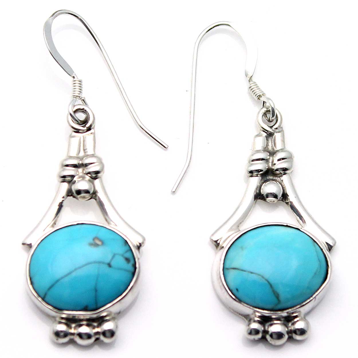 1" Turquoise Dangle Earrings