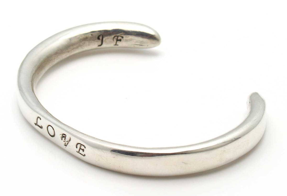 RRL Hammered Sterling Silver Cuff バングル L