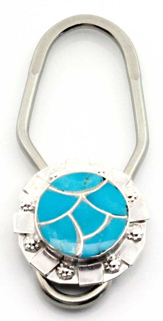 Turquoise Channel Inlay Key Ring by Haloo