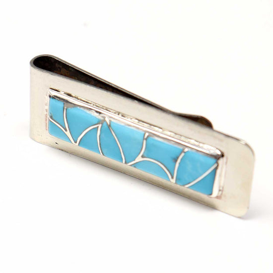 Zuni Turquoise Inlay Money Clip by Lucio