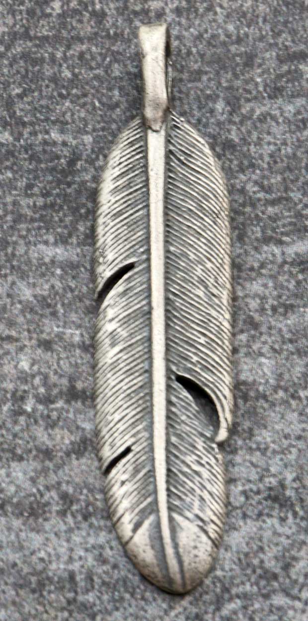 Sterling Silver Cast Feather Pendant
