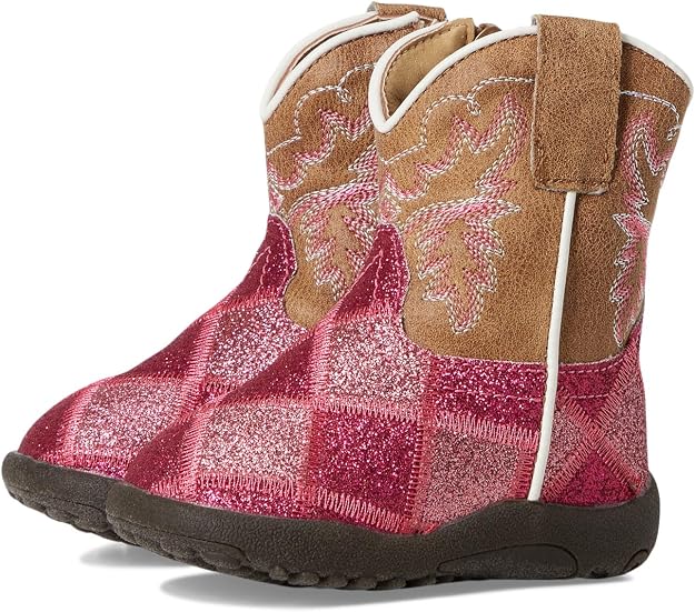 Roper Baby-Girls Cowbabies Glitter Blocks Infant Boots
