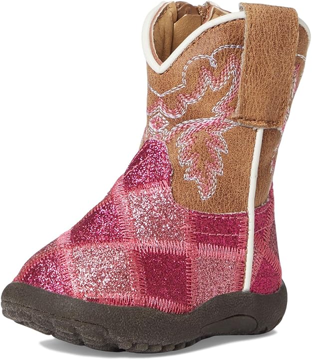 Roper Baby-Girls Cowbabies Glitter Blocks Infant Boots